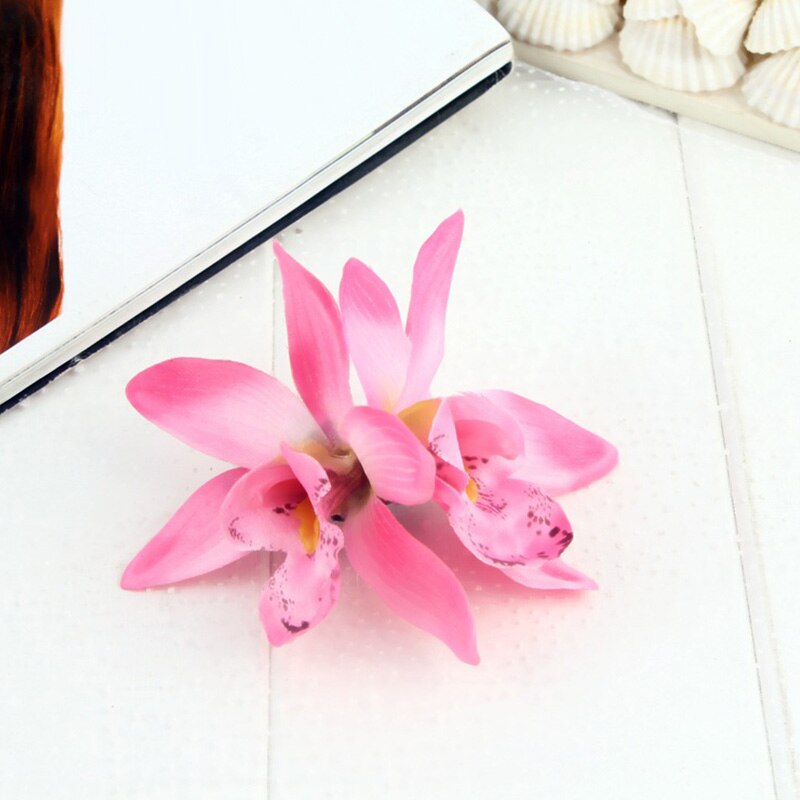 Pinzas para el pelo con flores de orquídeas hawaianas, pasador Multicolor para novia, flor Tropical para playa, boda, , horquilla, accesorio: 05
