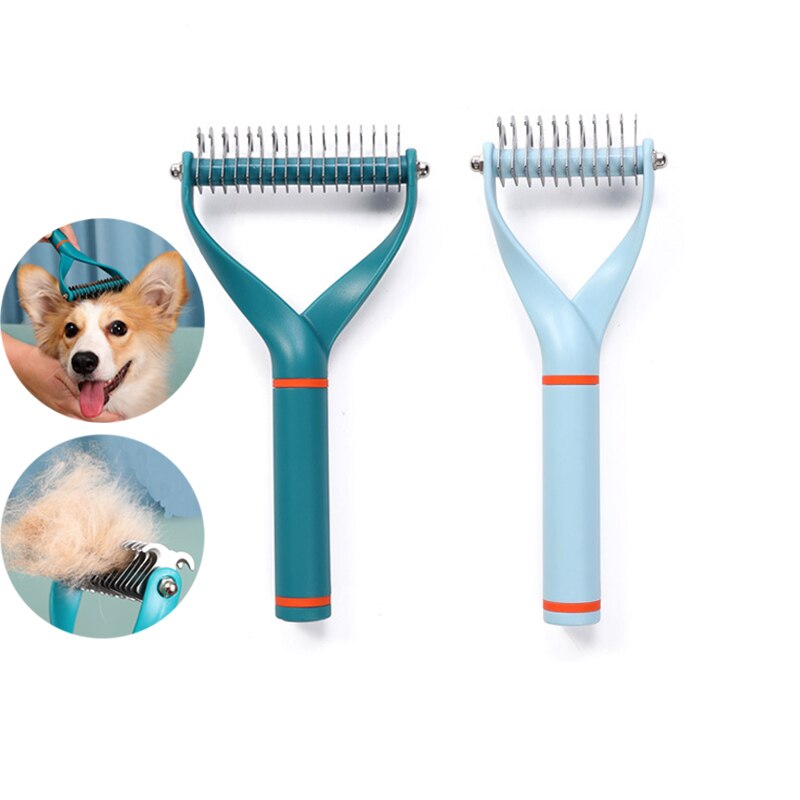 Ontharing Kam Voor Honden Huisdieren Bont Knot Cutter Borstel Dubbelzijdig Grooming Vergieten Tool Voor Matted Lange Korte Haar
