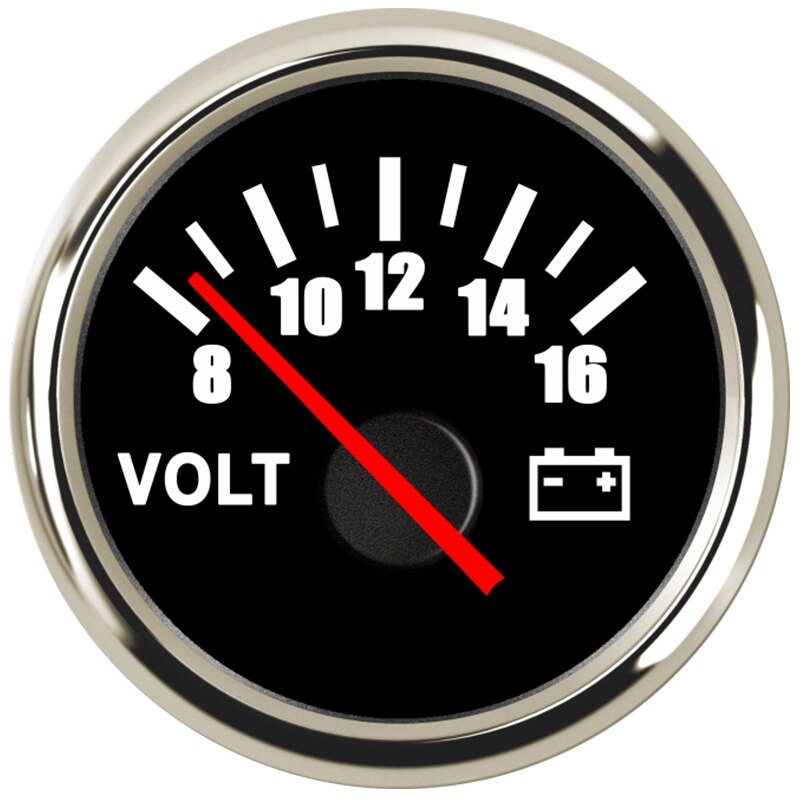 52mm voltímetro medidor de voltímetro 8-16 de 16-32 voltios auto indicadores de voltaje para la caravana, barco Marina 12V 24V RV Camper Accesorios: BS 8-16V
