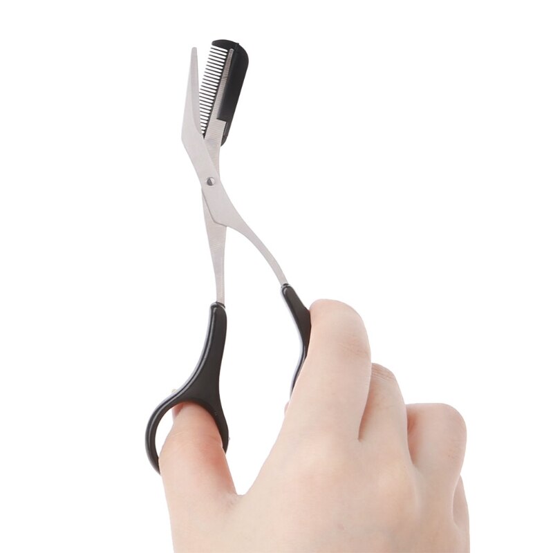 Women Eyebrow Trimmer Scissors Comb Eyelash Hair Removal Grooming Cutter Shaping