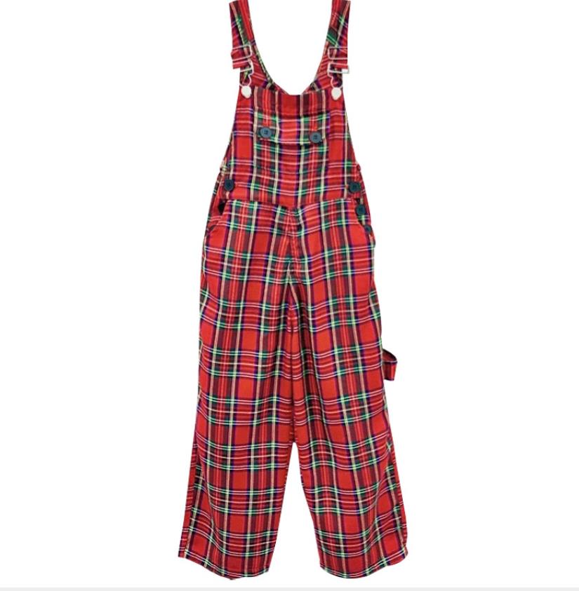 Meisje Plaid Jumpsuits Lente Herfst Losse Rode Overalls Kids Broek Tiener Overalls 4-16Y Ws1981