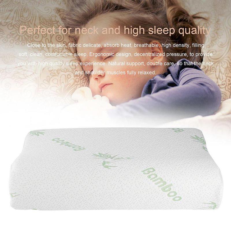 Children Bamboo Fiber Memorry Pillow Relieve Neck Pain Cervical Pillow Health Care Contour Slow Rebound Memory Foam Support