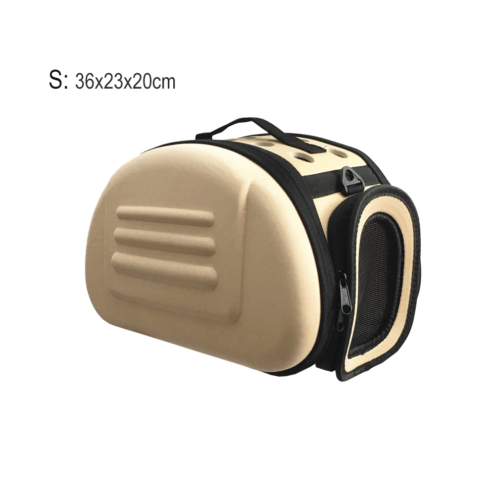 Torba transportowa dla psa i kota w jednolitym kolorze, składana, torba podróżna eva, przenośna torba na ramię dla małych psów i szczeniąt, robić noszenia na zewnątrz, mała: S-beżowy