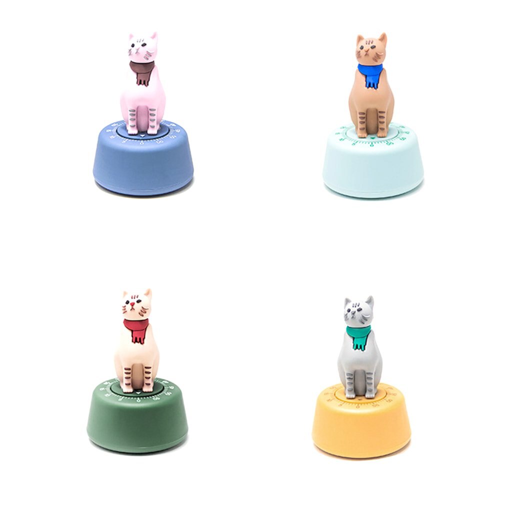 Lazy Cat Timer Lesson Time Manager Kitchen Timer Mechanical Reminder Cute Cartoon Timer Kitchen Tools