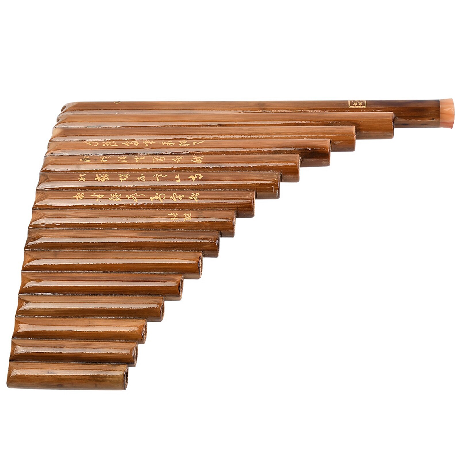 15 Pipe Pan Flute G Key Pan Pipes Natural Bamboo Panpipes Chinese Traditional Woodwind Instrument with Carry Bag