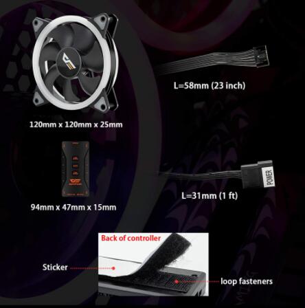 Aigo DR12 PRO Computer PC Case Fan RGB Adjust LED Fan Speed 120mm Quiet Remote AURA SYNC Computer Cooler Cooling RGB Case Fans