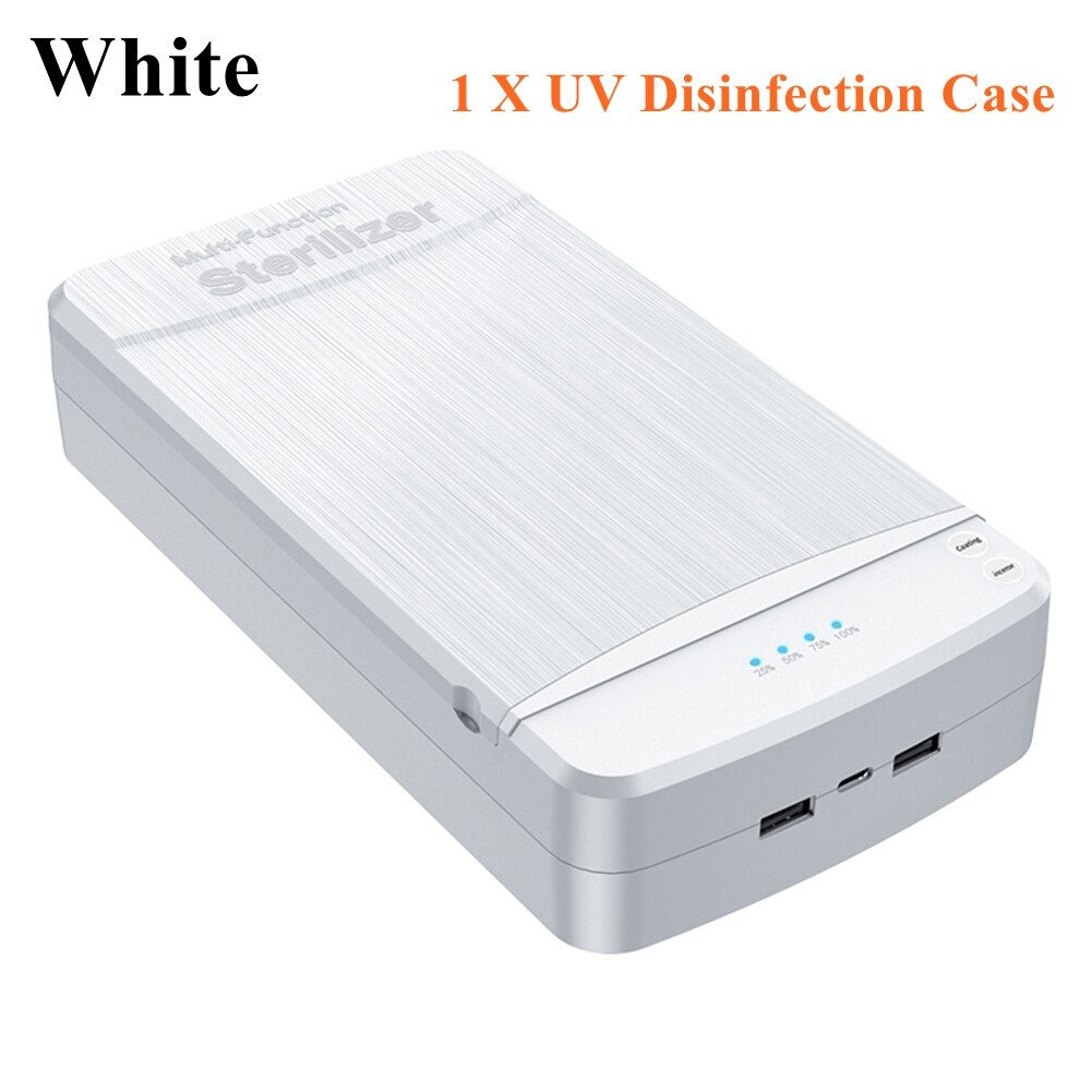 Draagbare 4 Led Uv Sterilisator Box Telefoon Masker Cleaner Personal Sanitizer Desinfectie Kabinet Uv Sterilisator Lamp: White