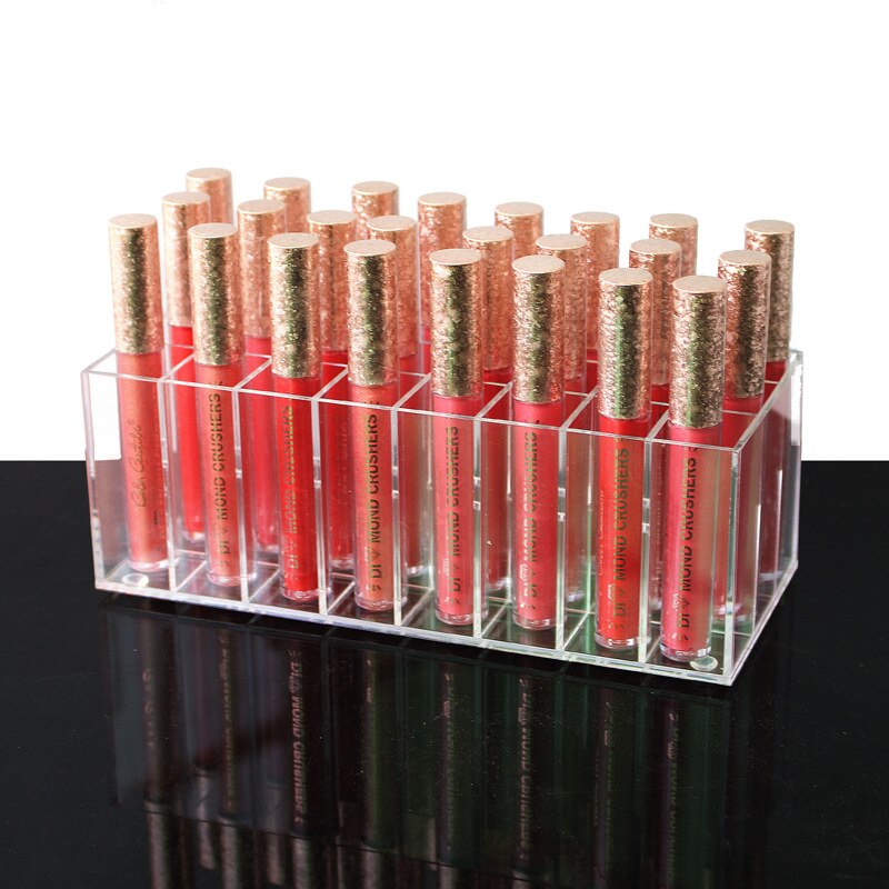 Soporte para brillo de labios, 24 ranuras CC, lápiz labial en crema, caja de exhibición, almacenamiento de secado solar, organizador de maquillaje cosmético: No.1