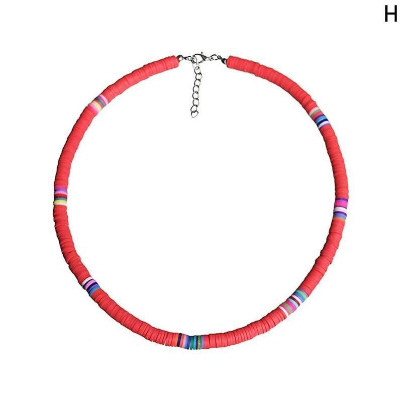 Collar redondo de arcilla suave para mujer, Gargantilla informal a la , joyería multicolor, para accesorios de mujer I0E2