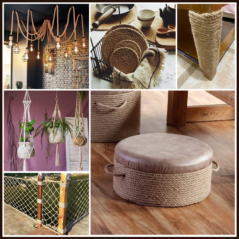 10M Natuurlijke Jute Touw Zware Touw Hennep Gedraaid Koord Macrame String DIY Craft Handgemaakte Decoratie Huisdier Krabben