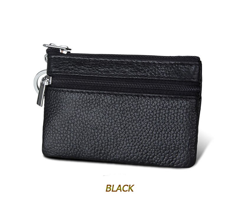 DOLOVE Brand Split Leather Women Wallets Mini Purse Lady Small Leather Wallet with Coin Pocket D-7508: Black