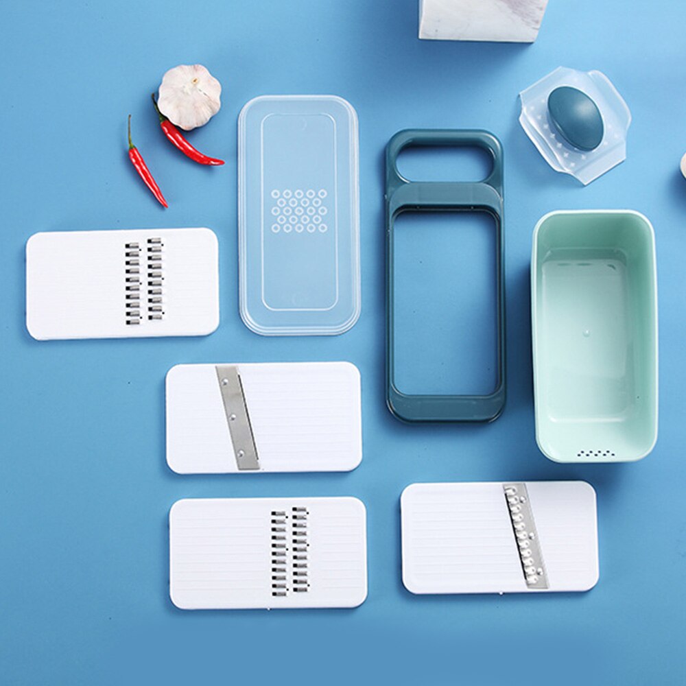 Multifunctionele groentesnijder, rasp, fruitsnijder, aardappelschiller, wortelrasp, keukenaccessoires, mand, groentesnijder