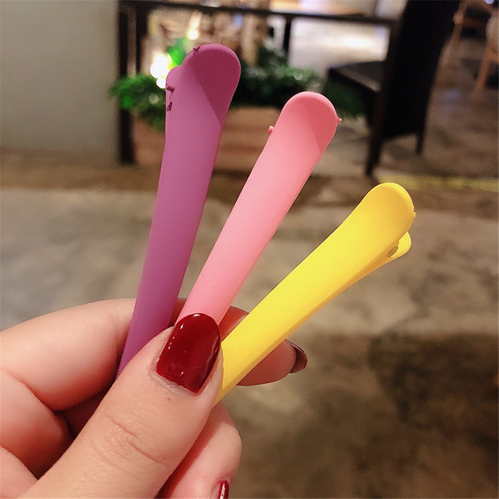 MLING Cute Candy Color Hair Clip Korean Style Duckbill Clip Alligator Hair Clip