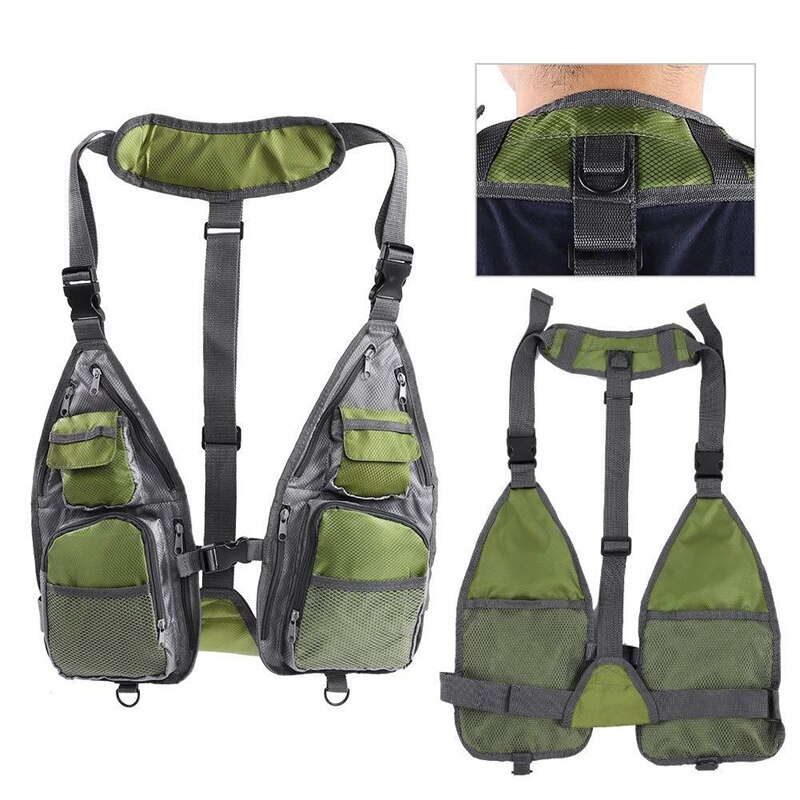 Outdoor Fishing Vest Multi Pocket Fly Fishing Clothes Jackets Tool Accessories Storage Chest Bag Utility Vests for Men