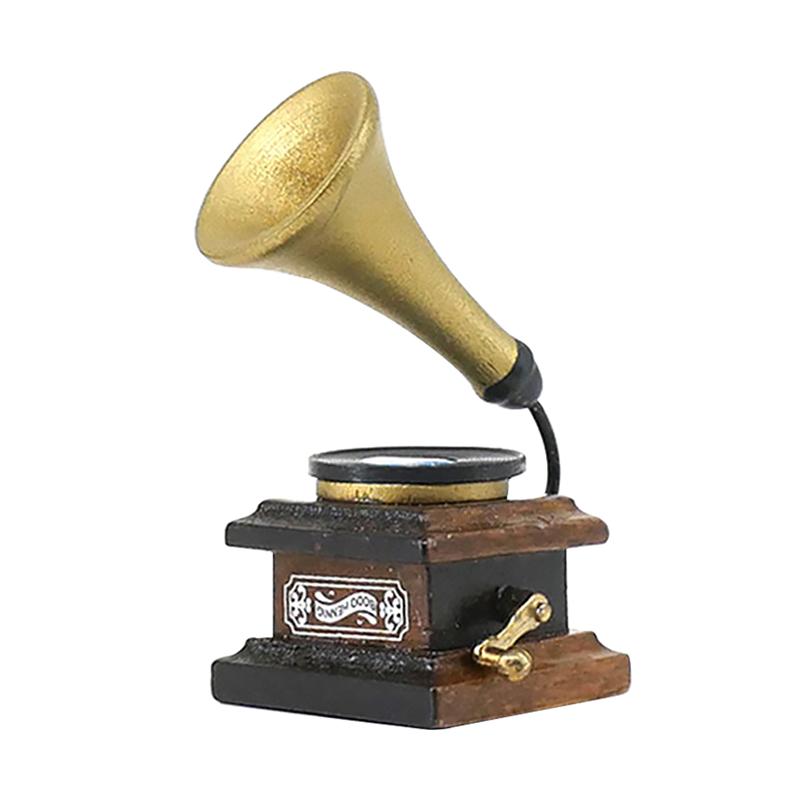 Mini Gramophone Decor Simulation Gramophone Model Tabletop Mini Adornment: Default Title