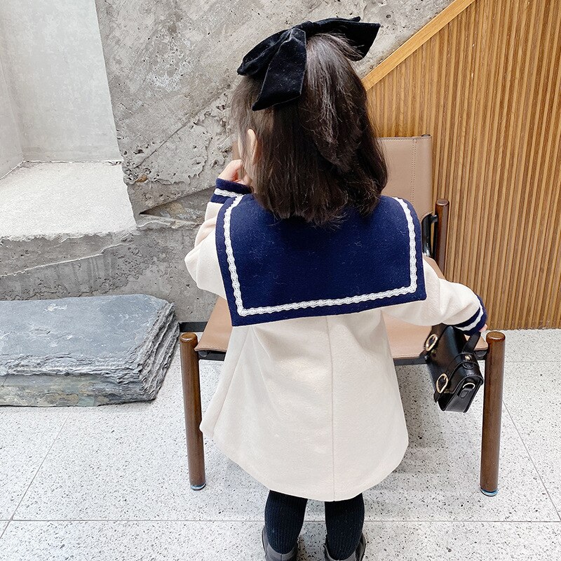 Capispalla in lana per bambini per ragazze BIg Bowk vestito natalizio ragazze coreane addensare cappotto di lana nuovo cappotto invernale per bambini giacca a vento 4-13T