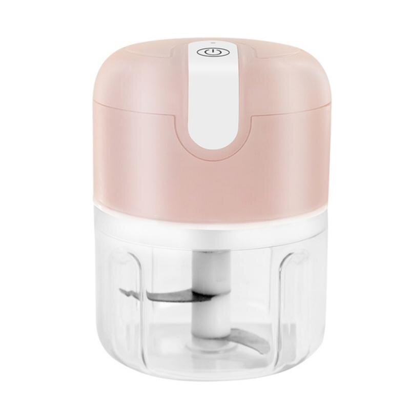 250ml Multifunctional Electrician Garlic Mincing Machine Mini Electric Meat Mincer Vegetable Pepper Chopper Kitchen Utensils: pink