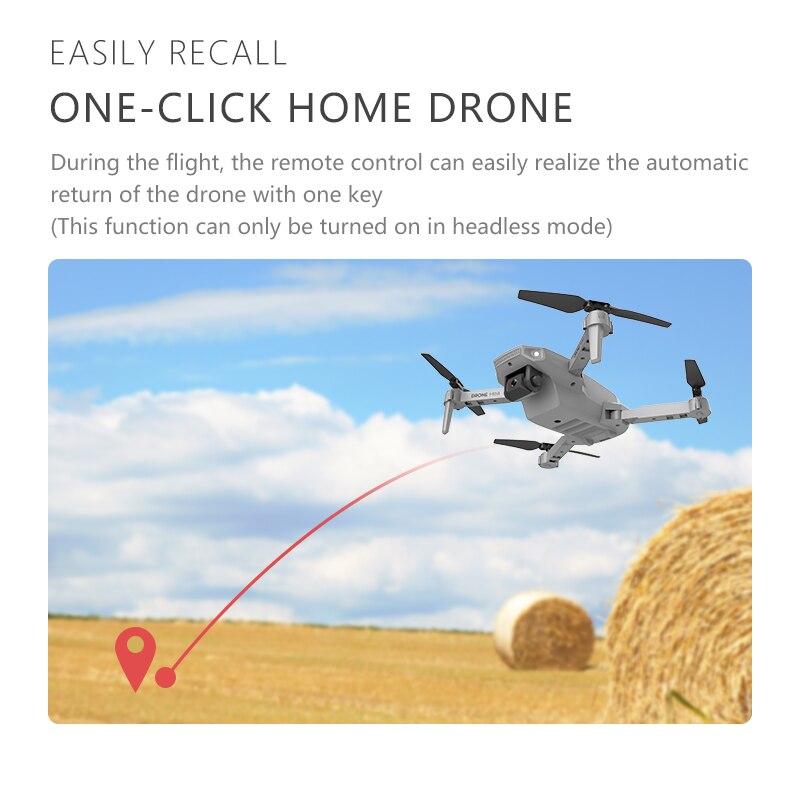 E88 RC Drone With 4K HD Wide Angle Camera Wifi 1080p Fpv Video Live Quadcopter Outdoor Hand Throwing Plane Remote Control Toys