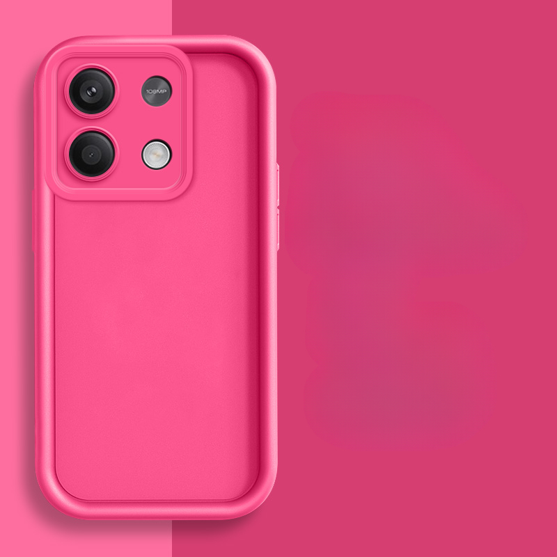 Custodia in silicone per obiettivo fotocamera in tinta unita per Xiaomi Redmi Nota 13 pro più 4G 5G coperchio posteriore: Tessuto di cotone / magenta