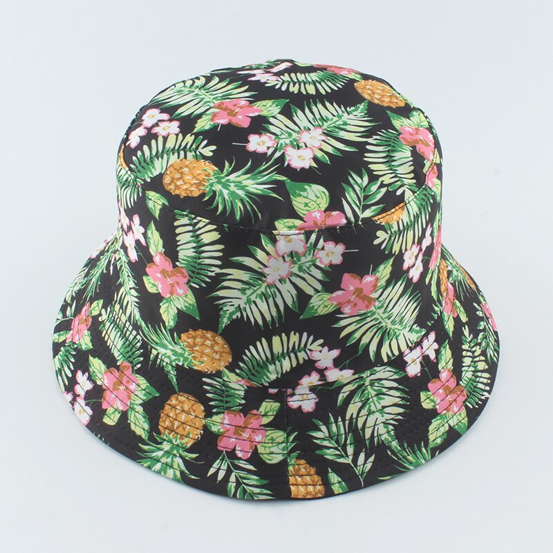 2022 Fruit Bucket Hats Cool Outdoor Cotton Summer Fisherman Hat Fishing Caps: pineapple 2