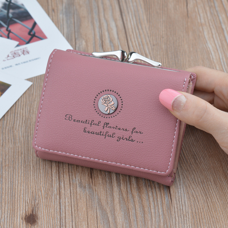 Portefeuille femme porte monnaie femme pochette femme Mini portefeuille court en polyuréthane petit porte monnaie pour femme portefeuilles femme: Beanpaste