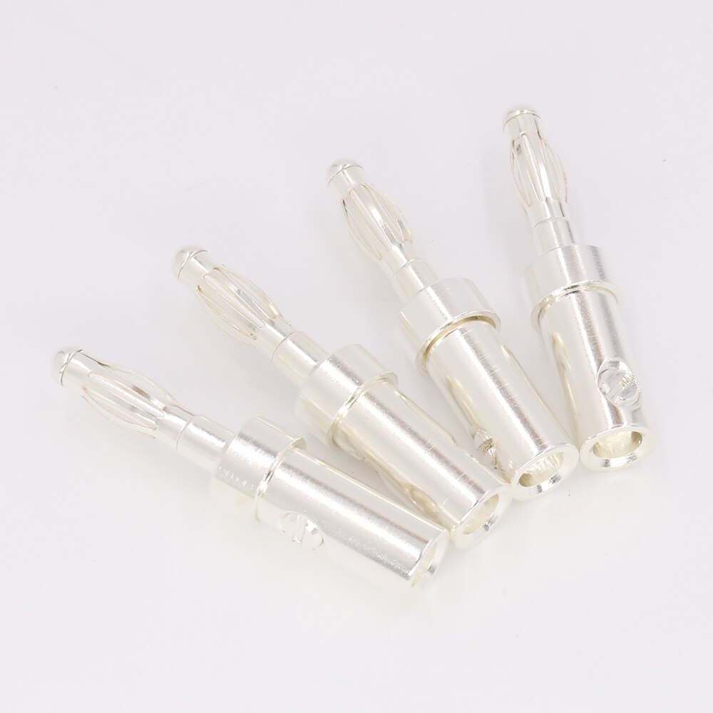 8Pcs silver Plated Speaker Cable Connectors Banana plugs
