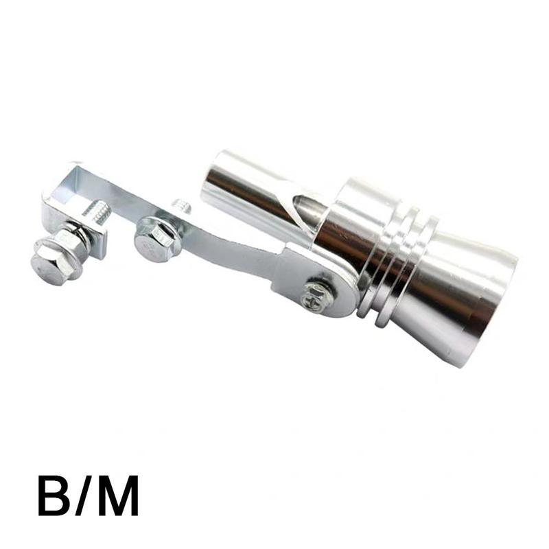 Universal Aluminum Turbo Sound Exhaust Muffler Pipe off Whistle Car Blow Off Whistle valve Simulator Tip Car tail whistler: B