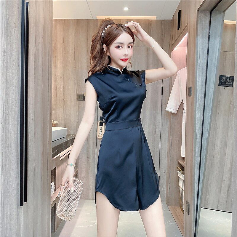 vestido chino cheongsam vestido partido mujeres chicas estilo chino qipao streetwear vestido tradicional chino mono: color1 / XL