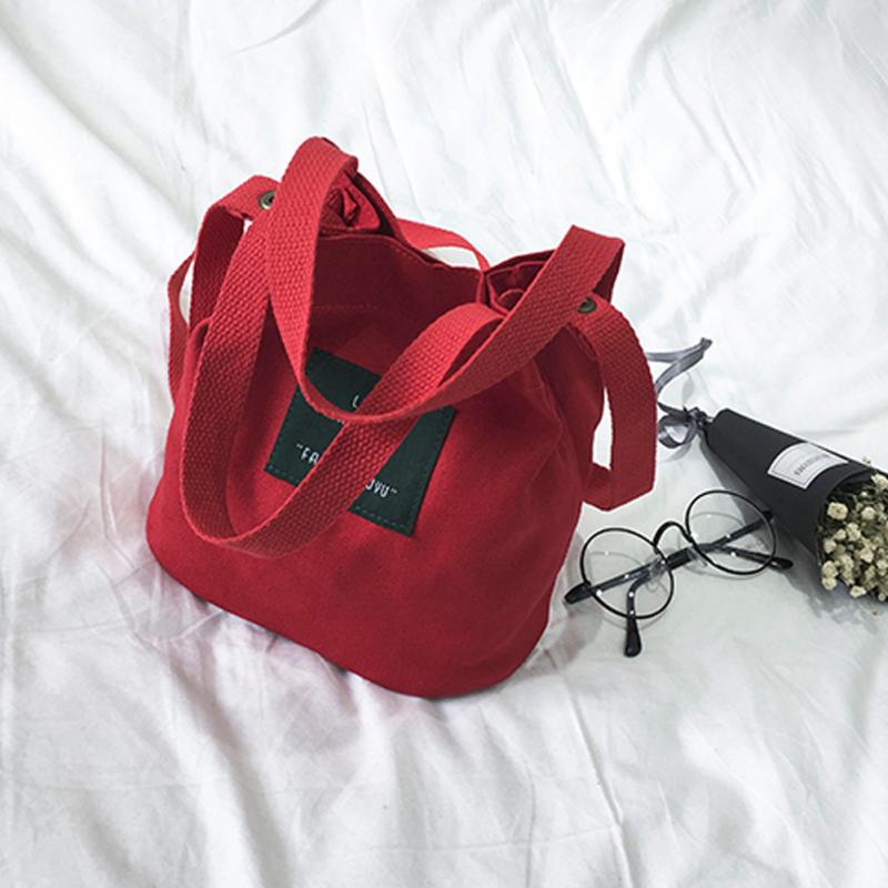 Women Canvas Messenger Bag Mini Single Shoulder Bag Crossbody Women Chlidren School Bag Female Shopping Travel bags: red