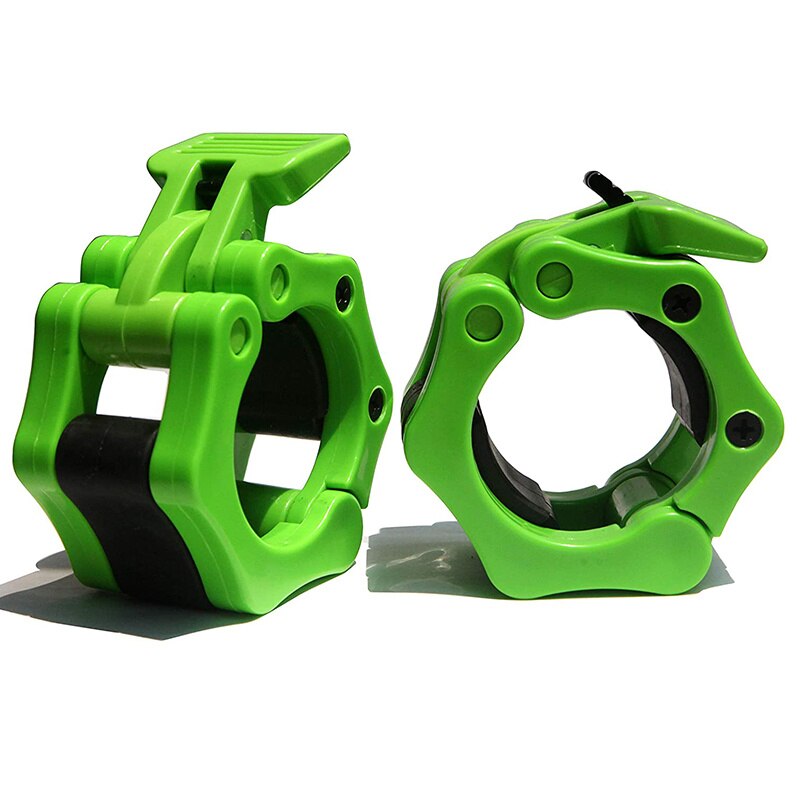 25/50mm Spinlock Barbell Collars Quick Release Barbell Clamps Olympic Weight Bar Clips for Weightlifting and Strength Training: 2 pcs green / 25MM