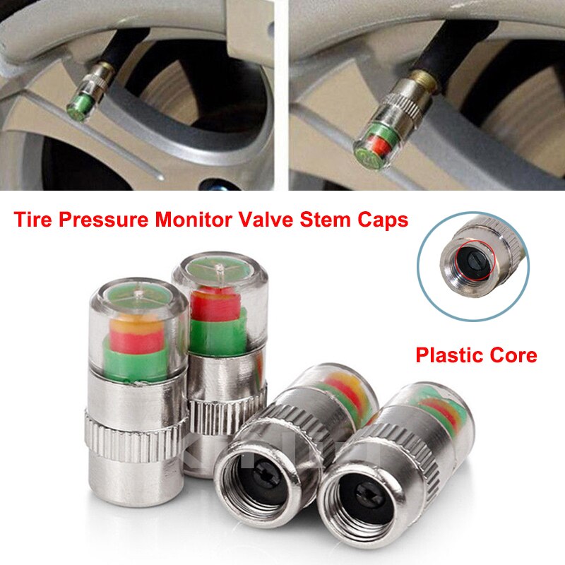 36PSI 2.6Bar Auto Auto Tire Pressure Monitor Ventieldopjes Sensor Indicator Alert Diagnostic Tools Kit Tpms Ventieldopjes: Plastic core