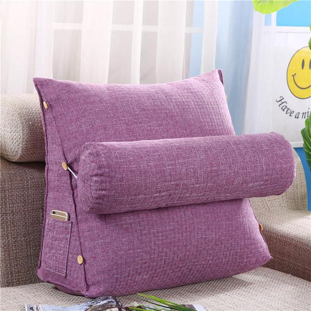 Cojín Lumbar para sofá, almohada de respaldo para cama, silla de oficina, soporte de cintura, tumbona, TV, lectura, decoración del hogar: purple B