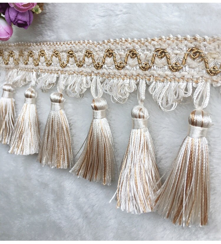 Aiboully 1m europese gordijnkant decoratieve accessoires hangende kralen kwast high-end woondecoratie gordijnaccessoires