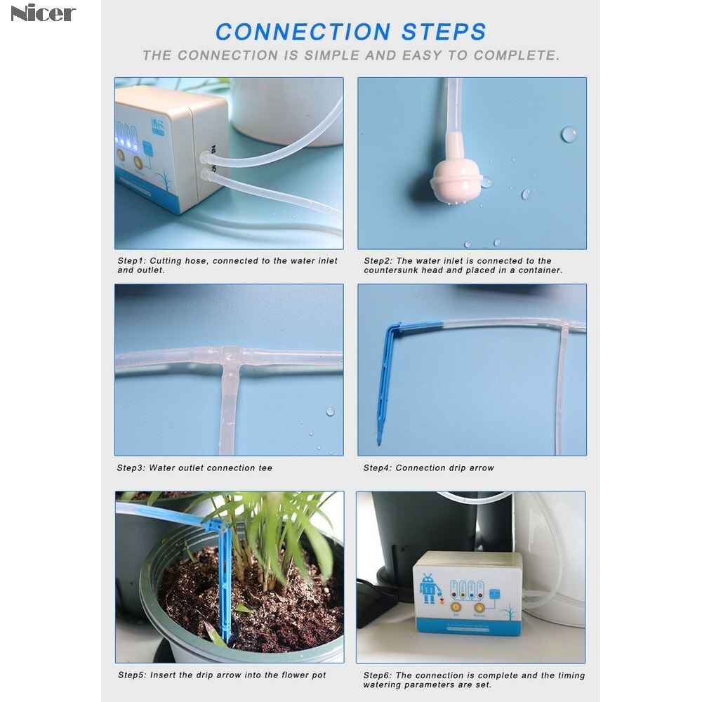 Automatic Watering Device Drip Irrigation Timing System Garden Water-Saving Smart USB / Solar Irrigation System Battery Powered