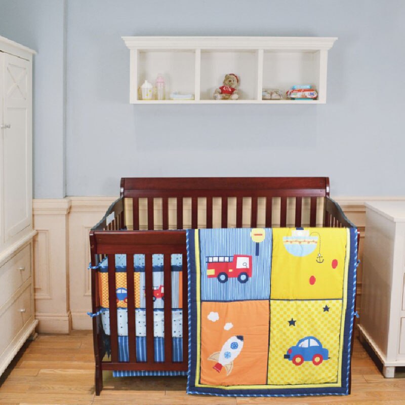 Ademend Baby Beddengoed Set Katoenen Baby Cot Kit Wasbare Crib Beddengoed Set Zomer Stoppen Bed Protector Voor Baby Bed Pak