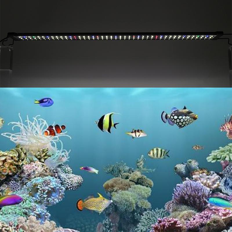 30w super slank 156 led rgb akvariebelysning fuldspektret vandplanter lys 120-125cm udvidelig klip på lampe til akvarium