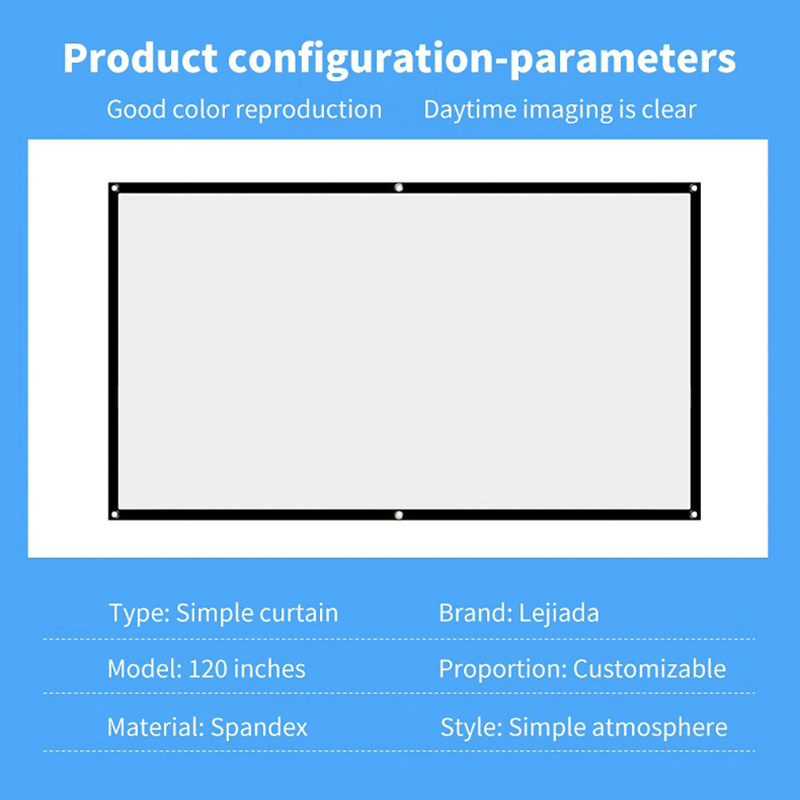 Portable Foldable Projector Screen 16:9 HD Outdoor Indoor Home Cinema Theater 3D Movie DOM668