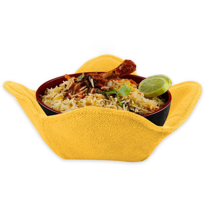 Microwave Safe Bowl Holder to Keep Your Hands Cool and Your Meal Warm Heat Resistant Bowl Cozies for Soup Rice Pasta Bowls: Yellow