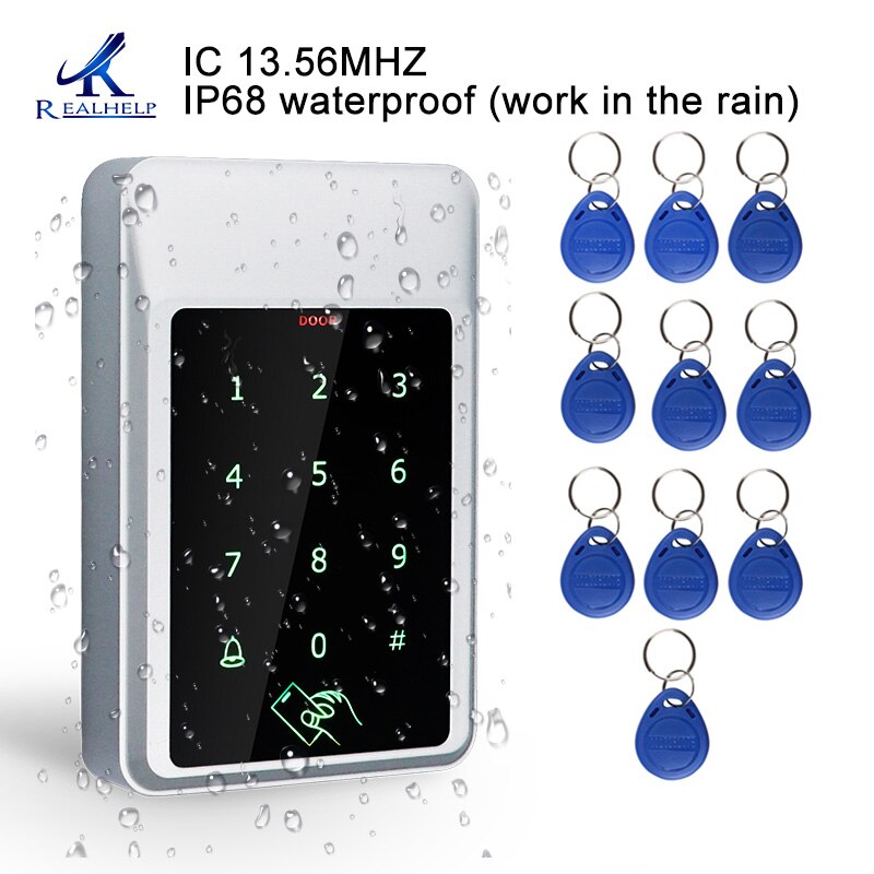 IP68 Waterproof Access Control Systems Card Office Security 125KHZ Reader Outdoor Metal Proximity Access Door System 4000 Users: Type 8