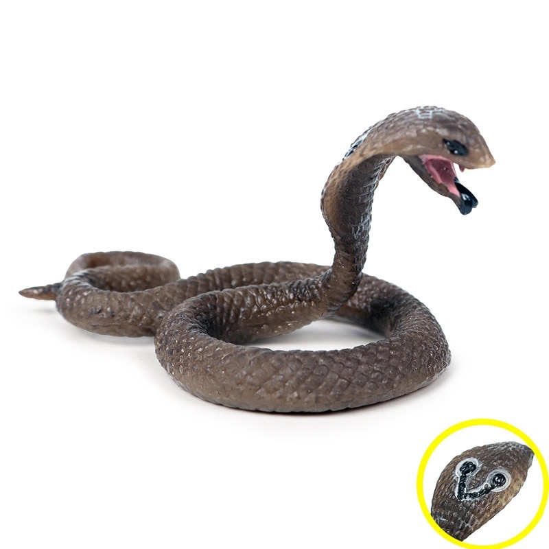 Solid Simulation Wildlife Snake Toy King Cobra Small Cobra Model Amphibian Reptile Decoration