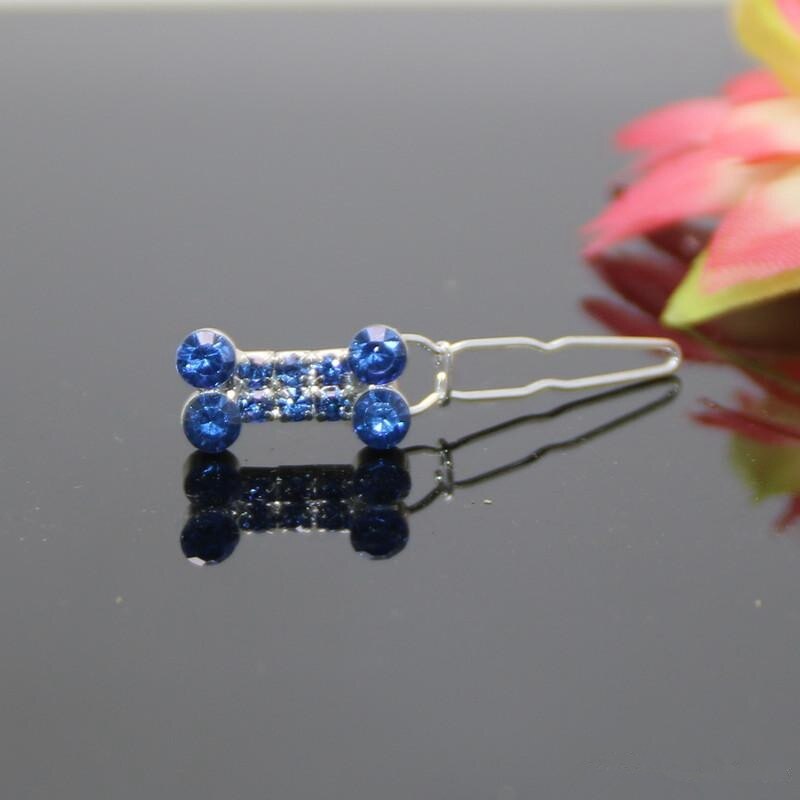 Smuk kæledyrslegering hårspænde rhinestone stil hund hovedbeklædning sød sløjfe blomst hårnåle multifarve hunde hår tilbehør: Stil 6