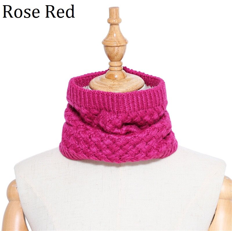Chauffe-col écharpe en tricot pour femme | Écharpe hiver pour femme, tricoté, enfant, femme, col anneau, châles, Tube enveloppe, écharpes pour femme: Rose Red