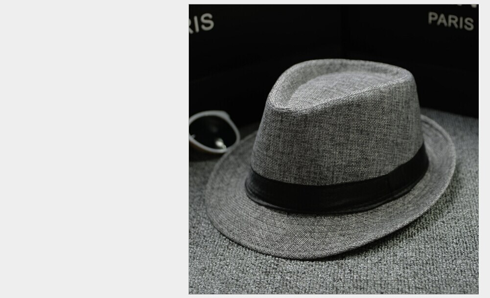 Efterår klassiske herrer kvinder halm fe hat bred rand panama hat sommer hat herre eller damer knusbare fe hat: Grå