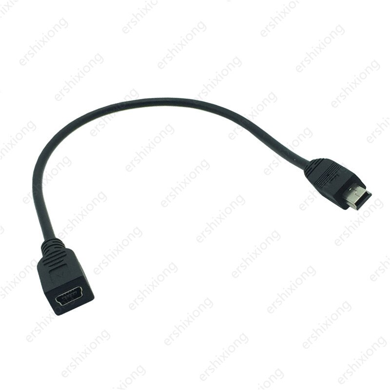 Mini Usb Kabel 5Pin Stekker Aan Vrouwelijke Jack Extension Data Adapter Lead Kabel Haakse 90 Graden Cord 25cm: Straight