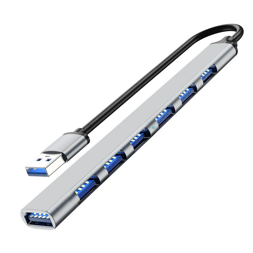 USB 3.0 Hub USB Hub 3.0 USB Splitter 7-poorts Meerdere Expander Type C Hub OTG Adapter voor Laptop PC Harde Schijf Muis Toetsenbord: WIT