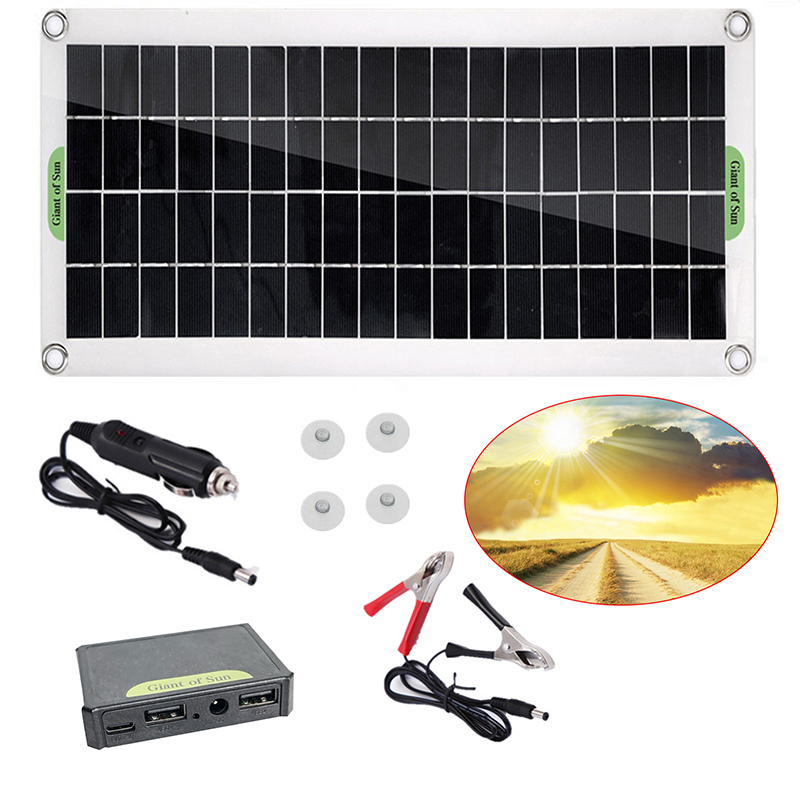 Zonnepaneel Kit 12V 300W Usb Opladen Zonnecel Boord Draagbare Controller Batterij Oplader Voor Camping Wandelen Auto lader