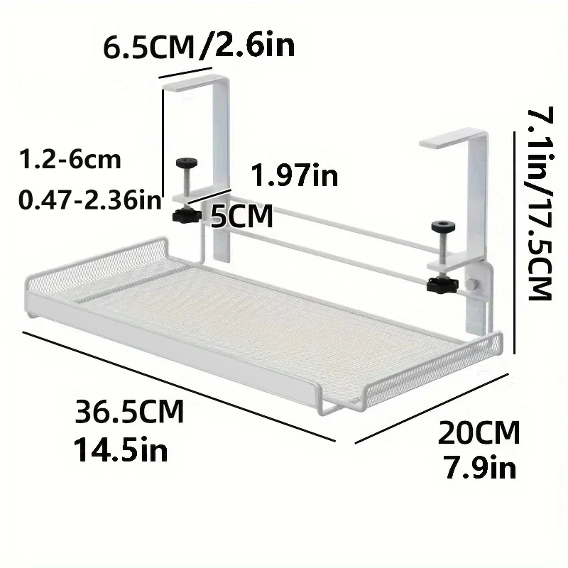 Kabelmanagement-Tablett unter dem Schreibtisch, ohne Bohren, Kabel-Organizer aus Stahl für Höhle Schreibtisch, Kabelmanagement-Tablett, Kabelmanagement-Gestell: Licht Grau