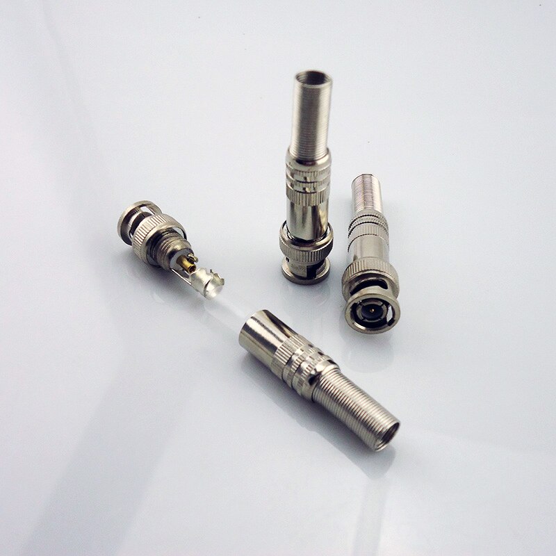 100PCS/Lot CCTV Products Accessories BNC Connector To Coaxial Male Spring Lead For RG58 RG59 Cable CCTV Camera System BNC-101