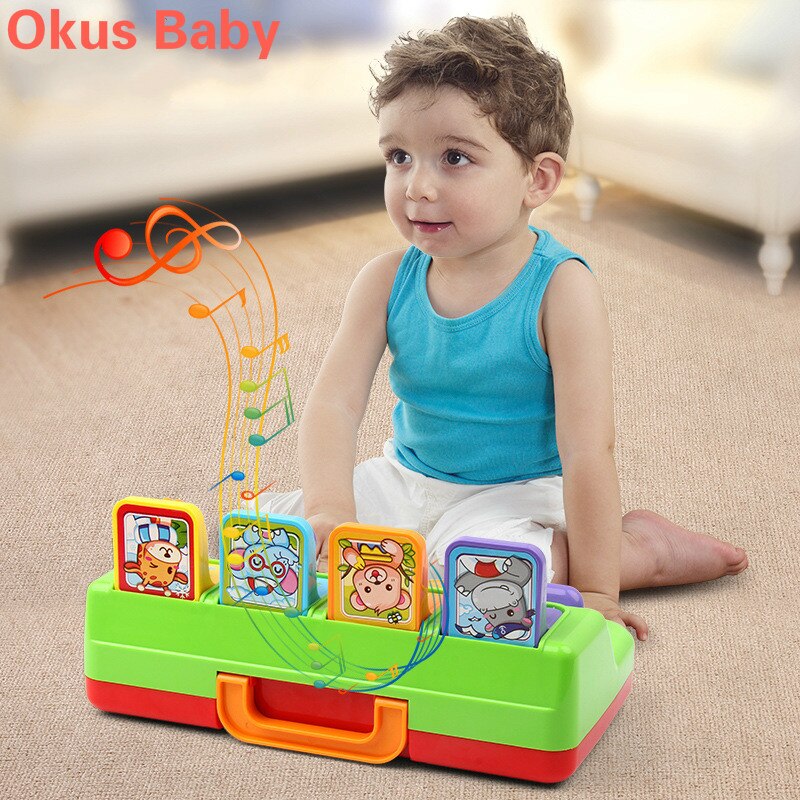 Boîte de commutation de jouets Pop-Up, boîte à boutons, boîte de peur au trésor, poupée intelligente pour bébé de 1 à 3 ans, jouet interactif
