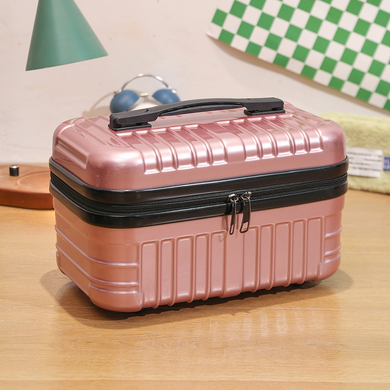 Maleta de viaje de 16 pulgadas, Mini estuche de maquillaje de mano, organizador de viaje, caja de cosméticos para mujer, estuche de maquillaje, caja con contraseña, estuche de embarque: Azul cielo